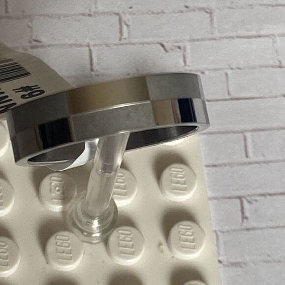 Men's Ring Stainless Steel Checkerboard Pattern Matte size 9 - Picture 2 of 4